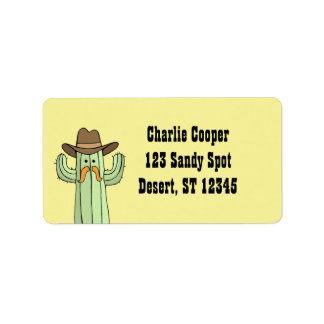 Étiquette Cowboy Cactus Western Retourner l'adresse Étiquett