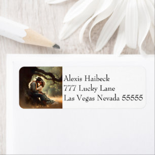 Étiquette Cowboy et Cowgirl Kissing Mariage