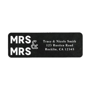 Étiquette Craie de Tableau Noir Mme & Mme Mariage Fiançaille