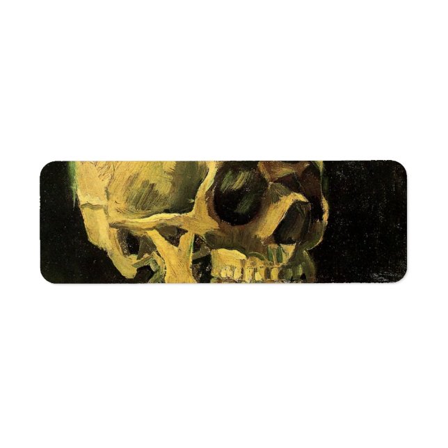 Étiquette Crâne avec cigarette brûlante par Vincent van Gogh (Devant)