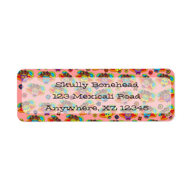 Étiquette Crâne de sucre Catrina (Devant)