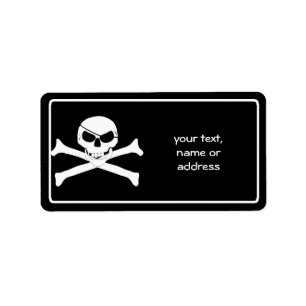 Étiquette Crâne et os croisés - Jolly roger