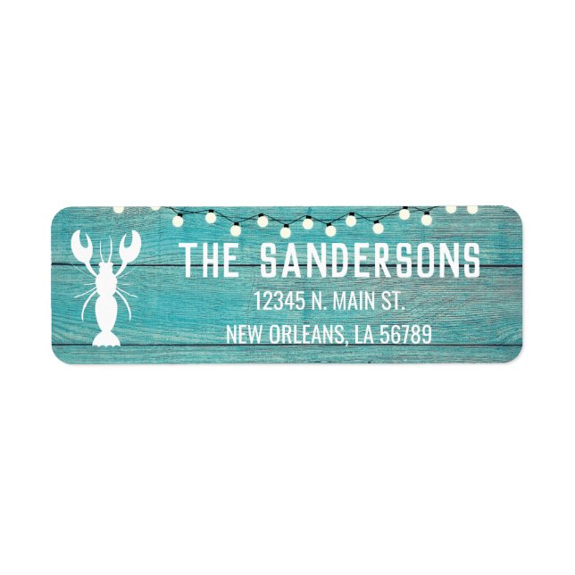 Étiquette Crawfish Boire Famille Réunion Fête des fruits de  (Devant)