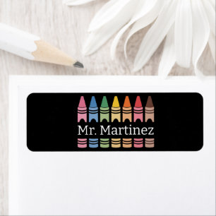 Étiquette Crayon Personnalisé Nom de l'enseignant Mignon Ret