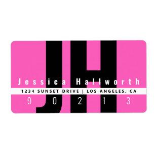 Étiquette Créatif unique moderne   Rose Black White Adresse