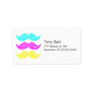 Étiquette Création de motif de moustache rétro coloré