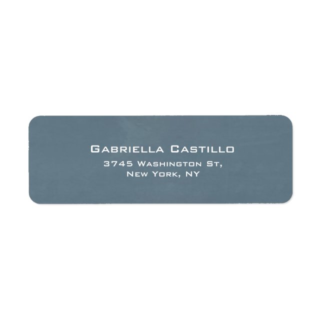 Étiquette Créative Blue Grey Plaine Élégante (Devant)