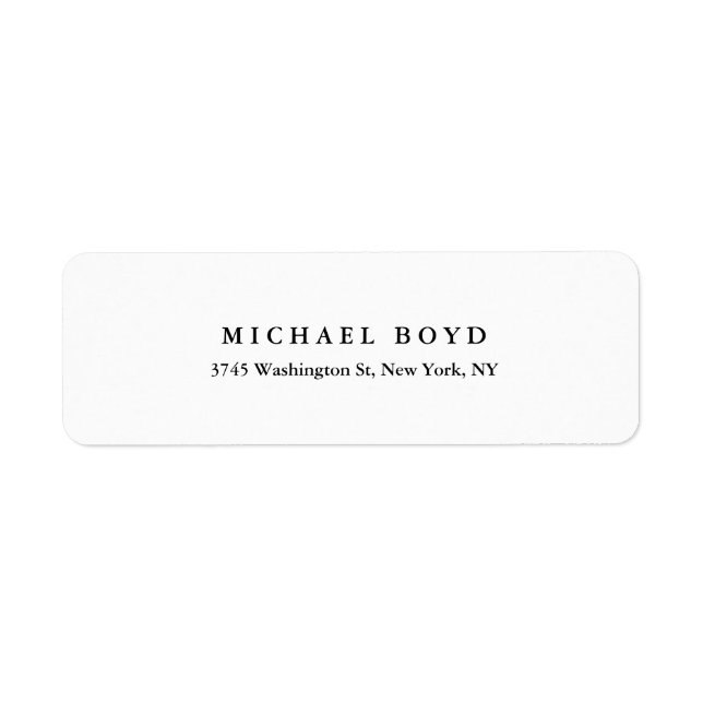 Étiquette Créative Noir & Blanc Classique Professionnel (Devant)