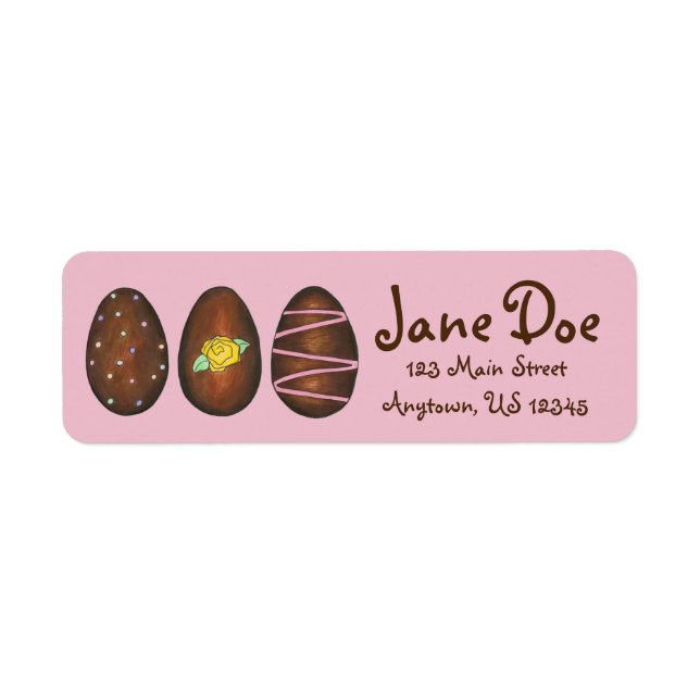 Étiquette Crème au chocolat Beurre de Pâques Egg Candy Adres (Devant)