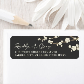 Étiquette Crème blanche Sakura Cerry Blossoms Mariage asiati