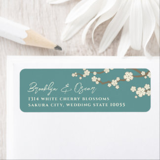 Étiquette Crème blanche Sakura Cerry Blossoms Mariage asiati