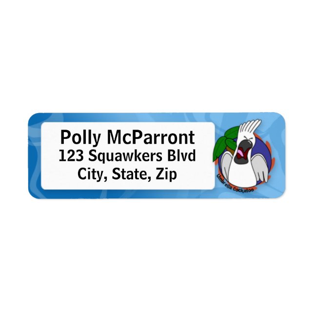 Étiquette Cris Umbrella Cockatoo (Devant)