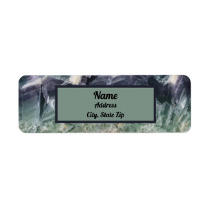 Étiquette Cristal de fluorite bleu vert Gemme