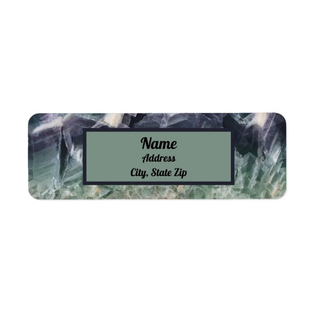 Étiquette Cristal de fluorite bleu vert Gemme (Devant)
