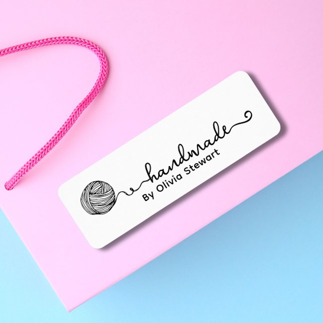 Étiquette Crochet autocollant avec fil et nom personnalisé (Créateur téléchargé)