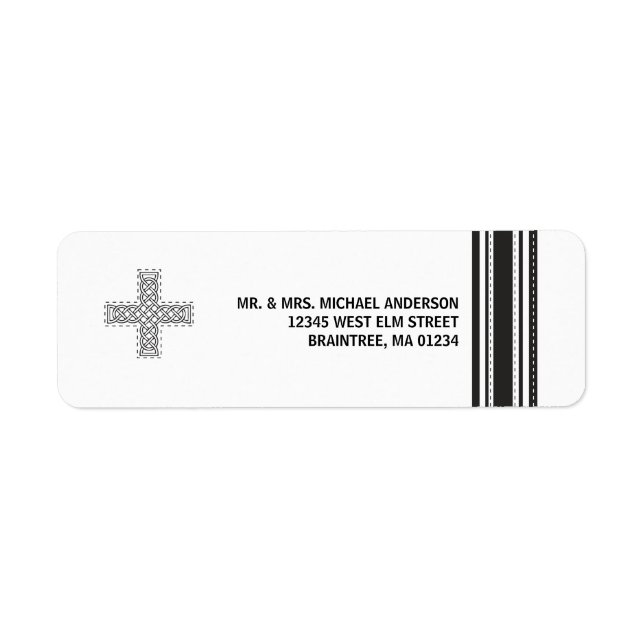 Étiquette Croix celtique et rayures (Devant)