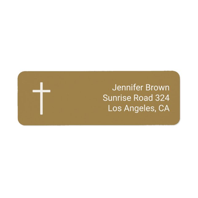Étiquette Croix chrétienne | Or (Devant)