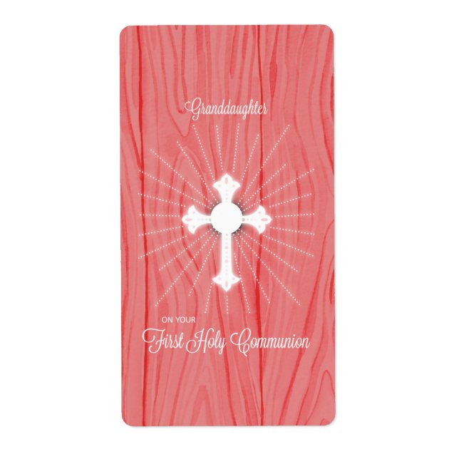 Étiquette Croix et Rayons de Première Communion de Petite-Fi (Devant)