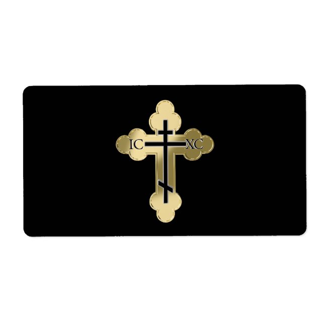 Étiquette Croix orthodoxe chrétienne (Devant)
