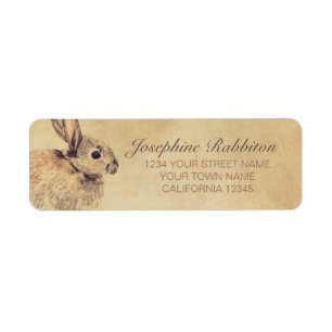 Étiquette Croquis d'aquarelle de lapin