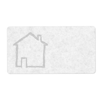 Étiquette Croquis de maison. Gris.