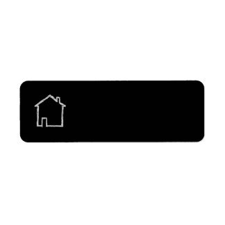Étiquette Croquis de maison. Gris et Noir.
