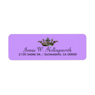 Étiquette Crown Lavender Girl Adresse de retour