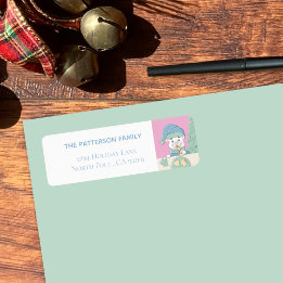 Étiquette Cub Ours Polaire Manger Cookie de Noël