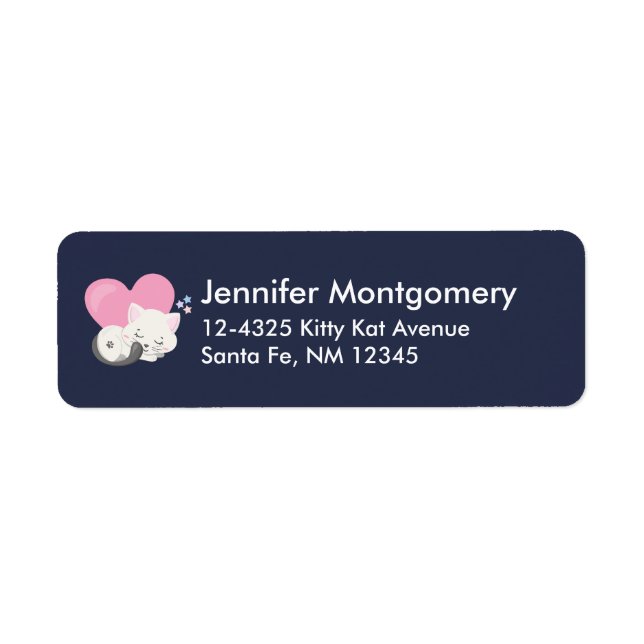 Étiquette Cuisine Blanc Kitty Chat Dormir (Devant)