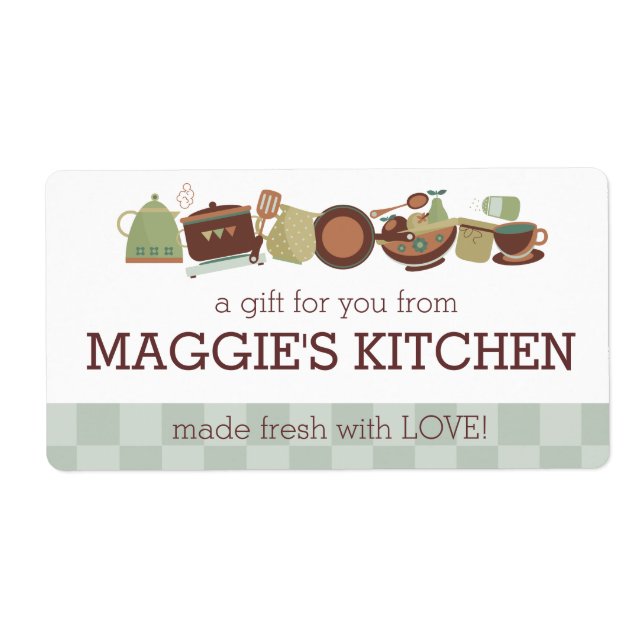 Étiquette Cuisine casseroles ustensiles cuisine traiteur che (Devant)