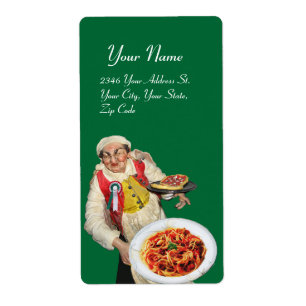 Étiquette CUISINE ITALIENNE rouge vert blanc