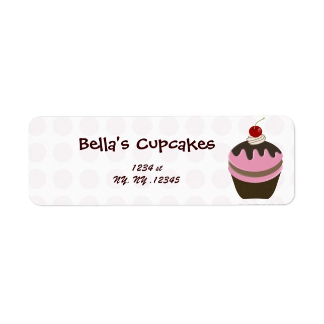 Étiquette cupcake business Adresse de retour (Devant)