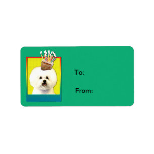 Étiquette Cupcake d'anniversaire - Bichon Frise