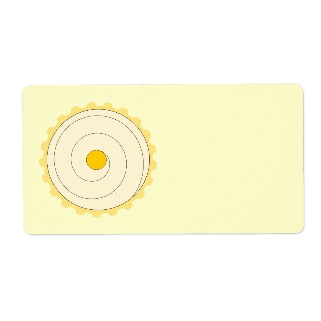Étiquette Cupcake Jaune. Gâteau glacé. (Devant)