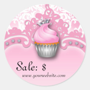 Étiquette Cupcake Prix Étiquette Couronne Damas ro
