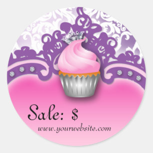 Étiquette Cupcake Prix Étiquette Couronne Damas ro