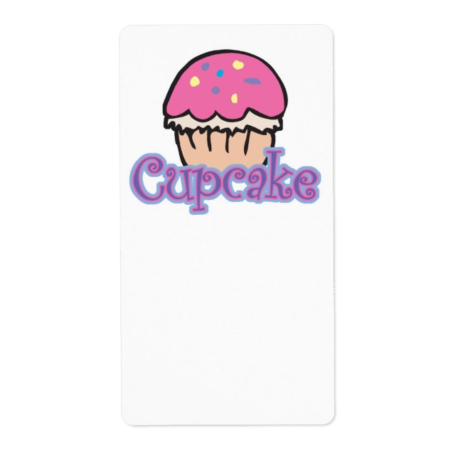 Étiquette Cupcake rose (Devant)