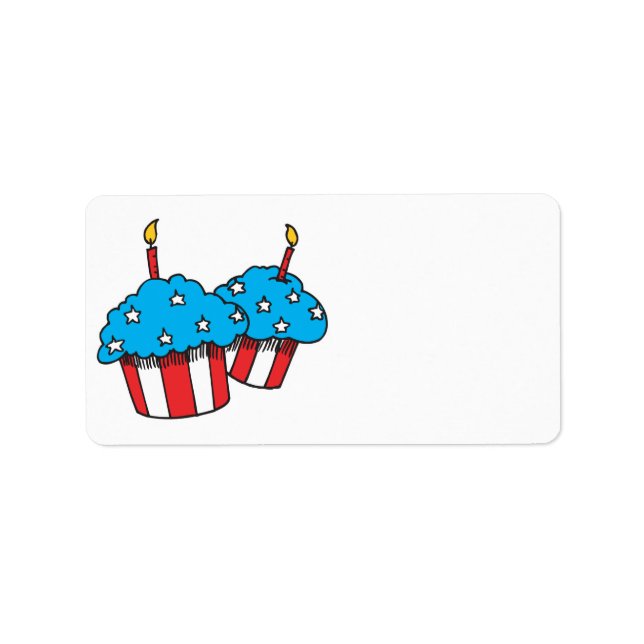 Étiquette cupcakes patriotiques USA (Devant)
