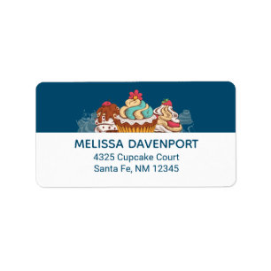 Étiquette Cupcakes Style Rétro Sweet Dessert