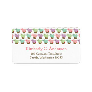 Étiquette Cupcakes Whimsical Tree Butterflies Sweet Birthday
