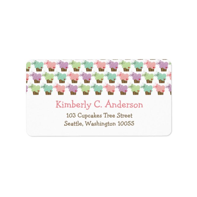 Étiquette Cupcakes Whimsical Tree Butterflies Sweet Birthday (Devant)