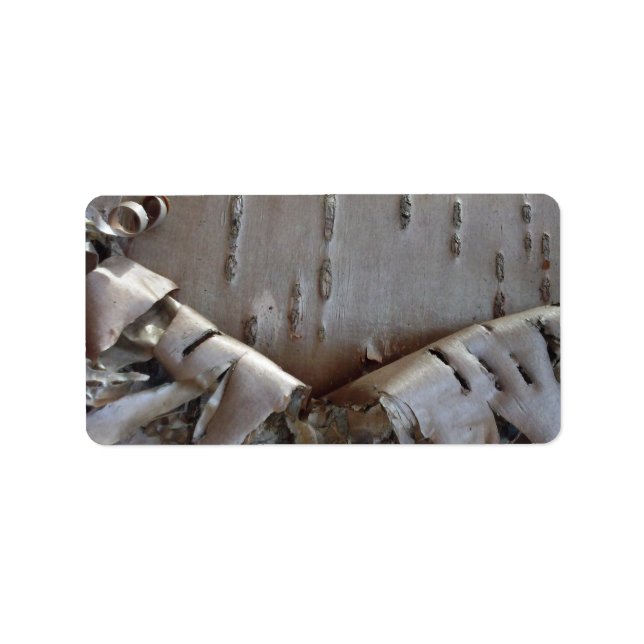 Étiquette Curly Birch Bark Tree Rustic (Devant)
