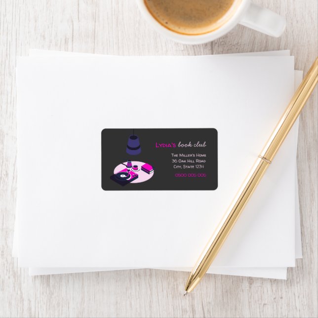 Étiquette Custom Book Club Address Labels (En situation)