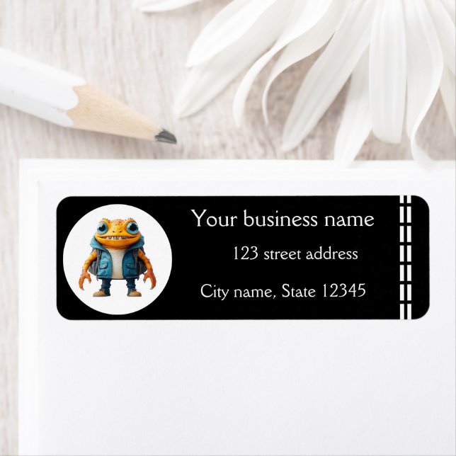 Étiquette Custom business logo black company (En situation)