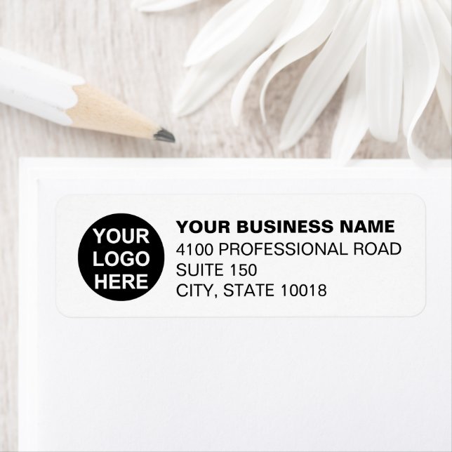 Étiquette Custom Business Logo Company Return Address (En situation)