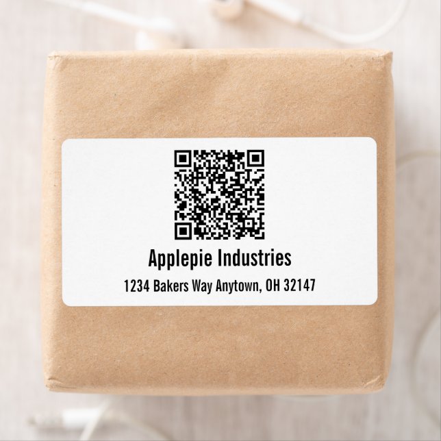 Étiquette Custom Business QR Code with mailing address (En situation)