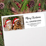 Étiquette Custom Christmas Photo Modern Return Adresse<br><div class="desc">Ajoutez une touche de personnalité et de joie à vos cartes de voeux de vacances avec nos étiquettes d'adresse de retour photo mignonnes et modernes! Parfaits pour les familles qui aiment mettre en valeur leurs amis en fureur, ces étiquettes ont un design amusant et festif qui comprend un espace photo...</div>