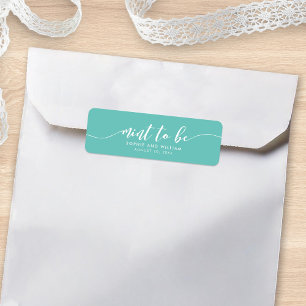 Étiquette Custom Color Relax Script Mint to Be Wedding Favor