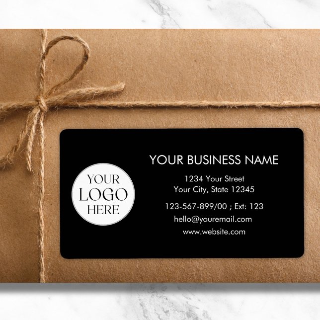 Étiquette Custom Company Logo Business Shipping Address (In situ)