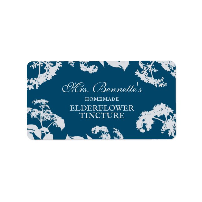 Étiquette Custom Elderflower Tincture Bottle Label (Devant)